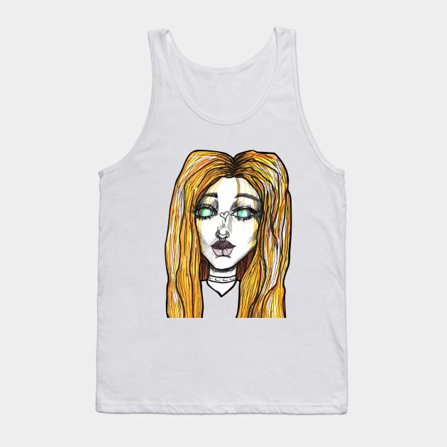 Blonde hair girl Tank Top by 2SUNS